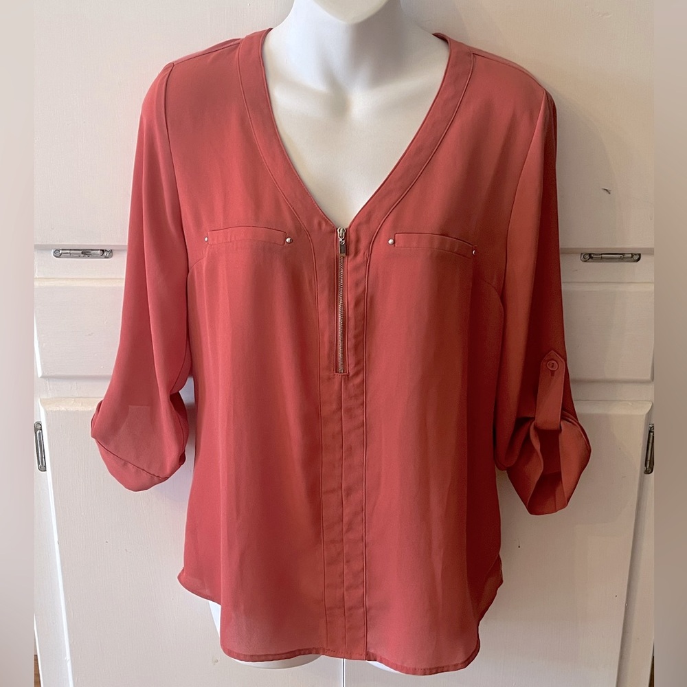 Fortune + Ivy Peach Blouse Women’s Top Size Small